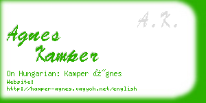 agnes kamper business card